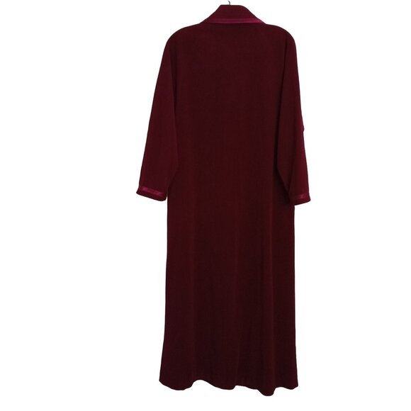 Vanity Fair Petites Burgundy Long Sleeve Button-Down Nightgown Robe Vintage PM - Picture 4 of 9